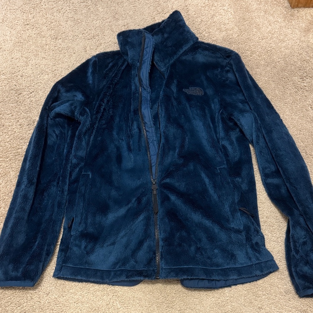 The North Face Fuzzy Blue Zip Up Jacket